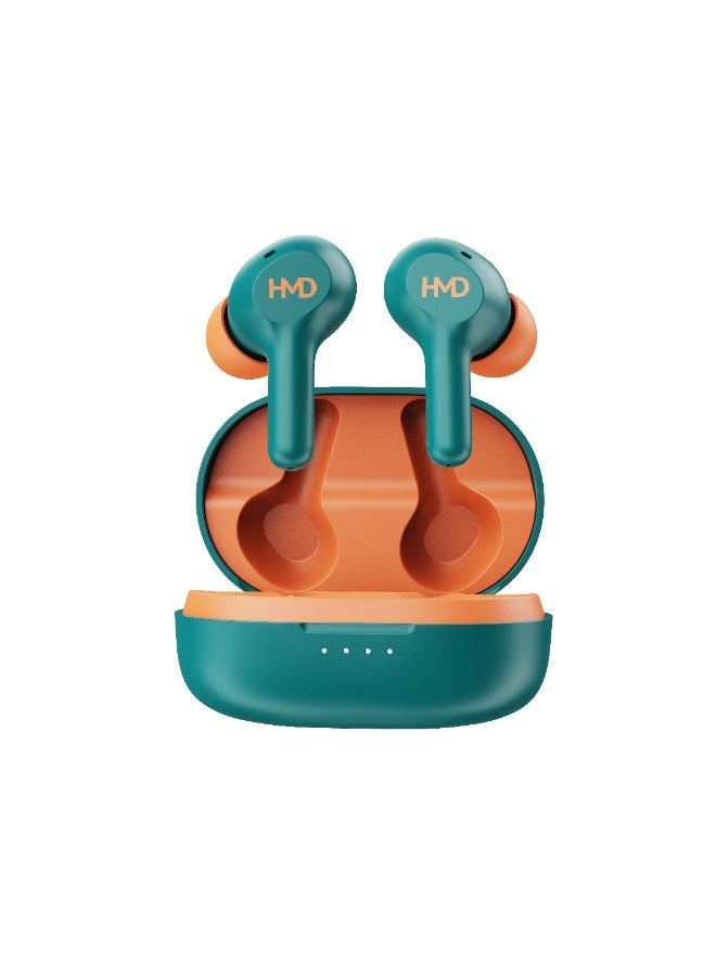 HMD DUB P50 True Wireless Earbuds, 6mm Drivers, 2 Mic AI-ENC for Clear Calls, Pocketable Design, 25 Hours Playtime, Low Latency Mode, Voice Assistant Support, IPX4, Fast Charging Blue - Image 2