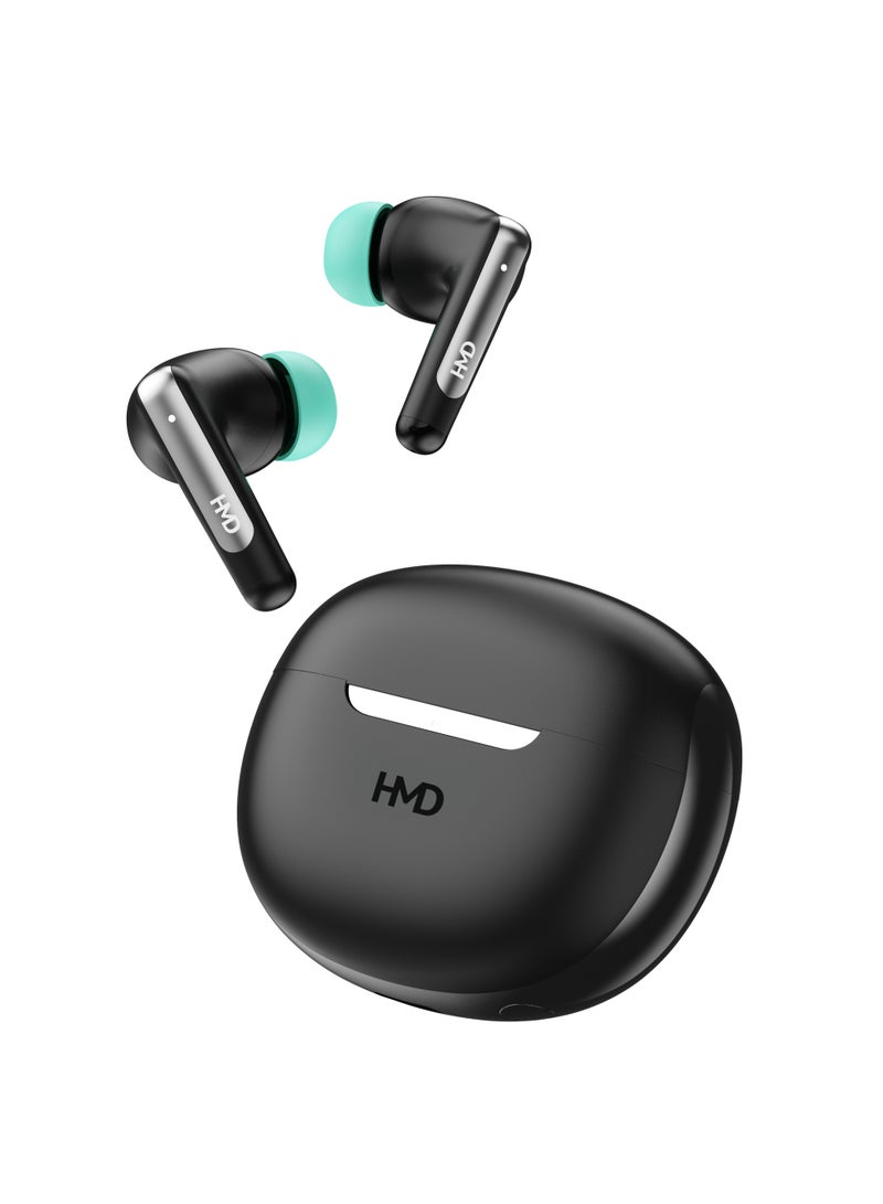 HMD DUB P60 True Wireless Earbuds, 10mm Drivers, Active Noise Cancellation, 4 Mic ENC for Clear Calls, 30 Hours Playtime, Low Latency Mode, IPX4, Instant Open and Pair, Fast Charging Black - Image 2