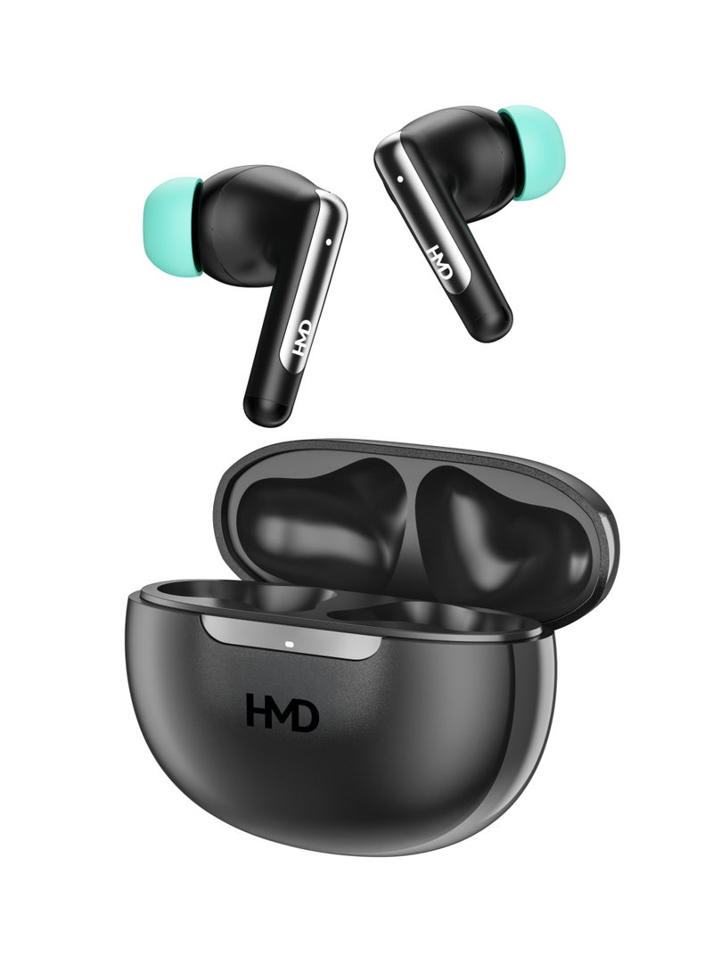 HMD DUB P60 True Wireless Earbuds, 10mm Drivers, Active Noise Cancellation, 4 Mic ENC for Clear Calls, 30 Hours Playtime, Low Latency Mode, IPX4, Instant Open and Pair, Fast Charging Black - Image 3