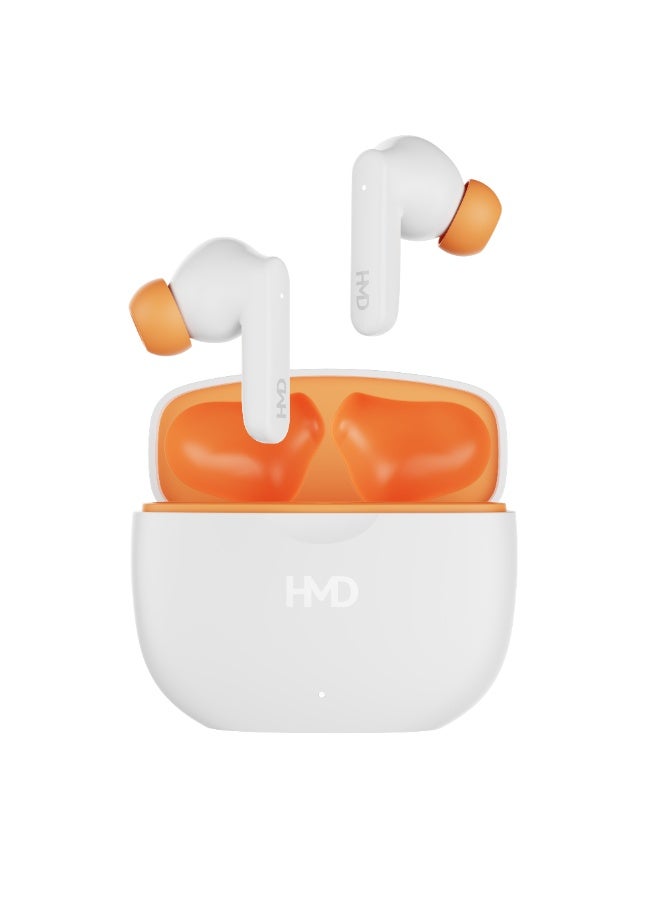 HMD DUB P70 True Wireless Earbuds, 10mm Drivers, 4 Mic AI-ENC for Clear Calls, Environmental Noise Cancellation, 35 Hours Playtime, In-Ear Detection, Low Latency Mode, IPX4, Fast Charging White - Image 3