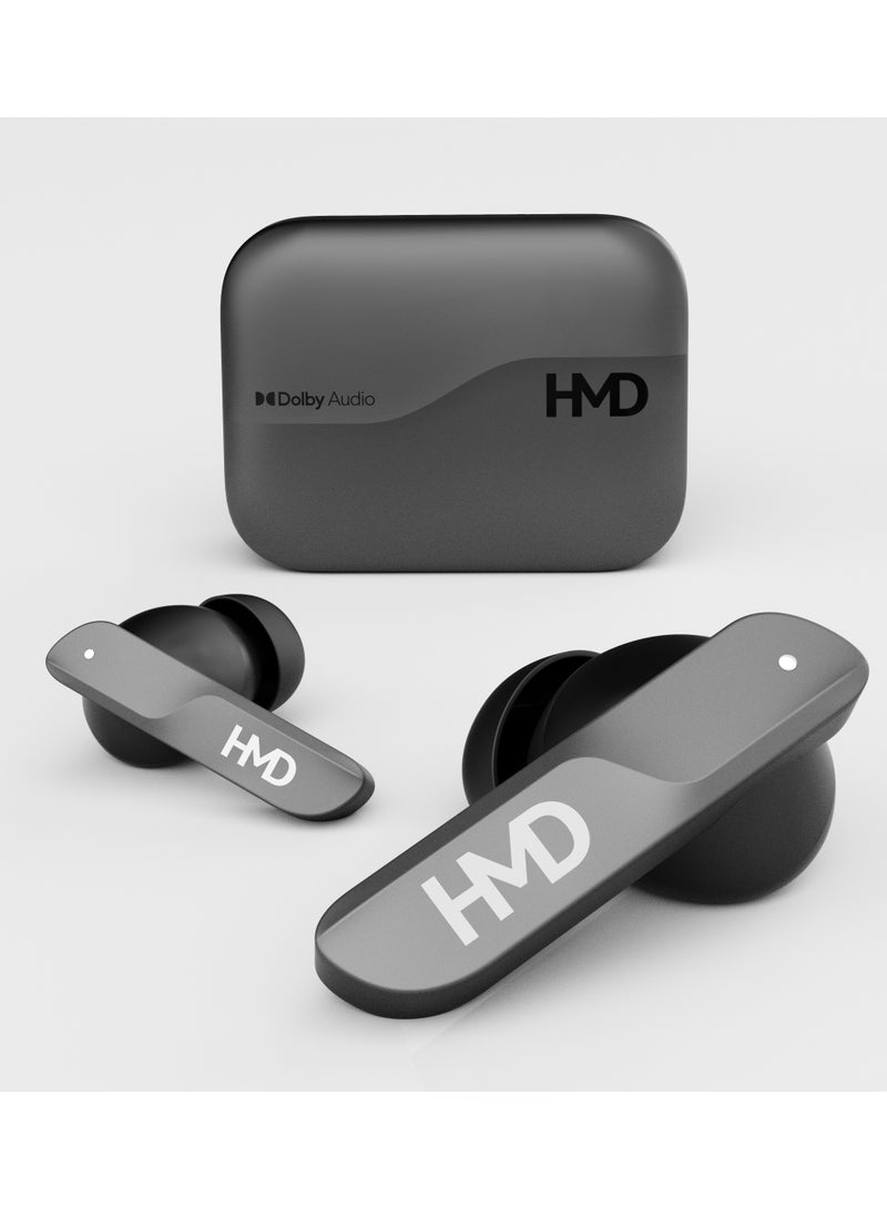 HMD DUB S60 True Wireless Earbuds, Dolby Audio Cinematic Sound, 10mm Drivers, 35 Hours Playtime, 4 Mic AI-ENC for Clear Calls, Multipoint Connectivity, Low Latency Mode, IPX4, Fast Charging Gray - Image 2