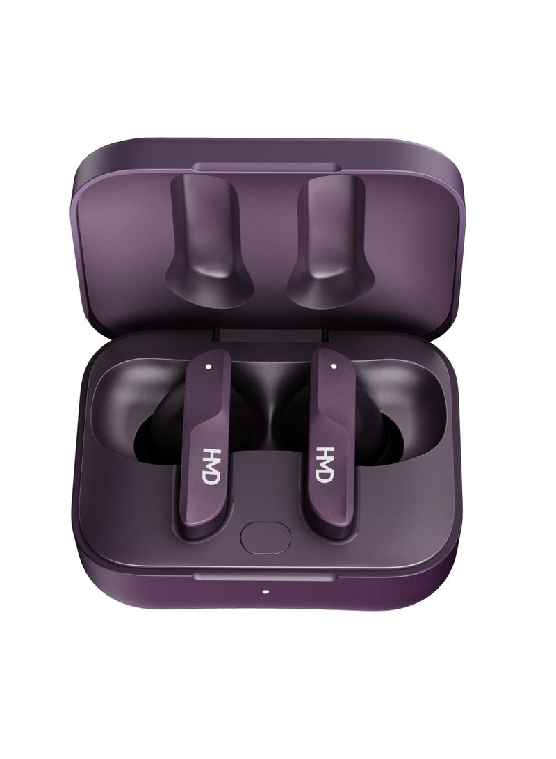 HMD DUB S60 True Wireless Earbuds, Dolby Audio Cinematic Sound, 10mm Drivers, 35 Hours Playtime, 4 Mic AI-ENC for Clear Calls, Multipoint Connectivity, Low Latency Mode, IPX4, Fast Charging Purple - Image 4
