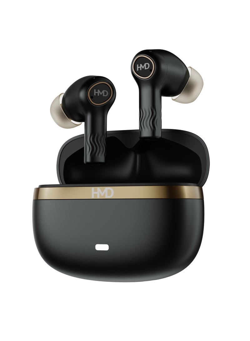 HMD DUB X50 True Wireless Earbuds, Bluetooth Earphones, 10mm Drivers, Hi-Fi DSP Chip, 70 Hrs Playtime, Low Latency Mode, 4 Mic AI-ENC for Crystal Clear Calls, IPX4, Fast Charging Black - Image 1