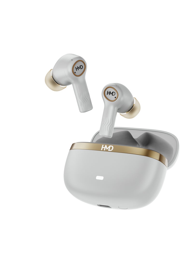 HMD DUB X50 True Wireless Earbuds, Bluetooth Earphones, 10mm Drivers, Hi-Fi DSP Chip, 70 Hrs Playtime, Low Latency Mode, 4 Mic AI-ENC for Crystal Clear Calls, IPX4, Fast Charging White - Image 3