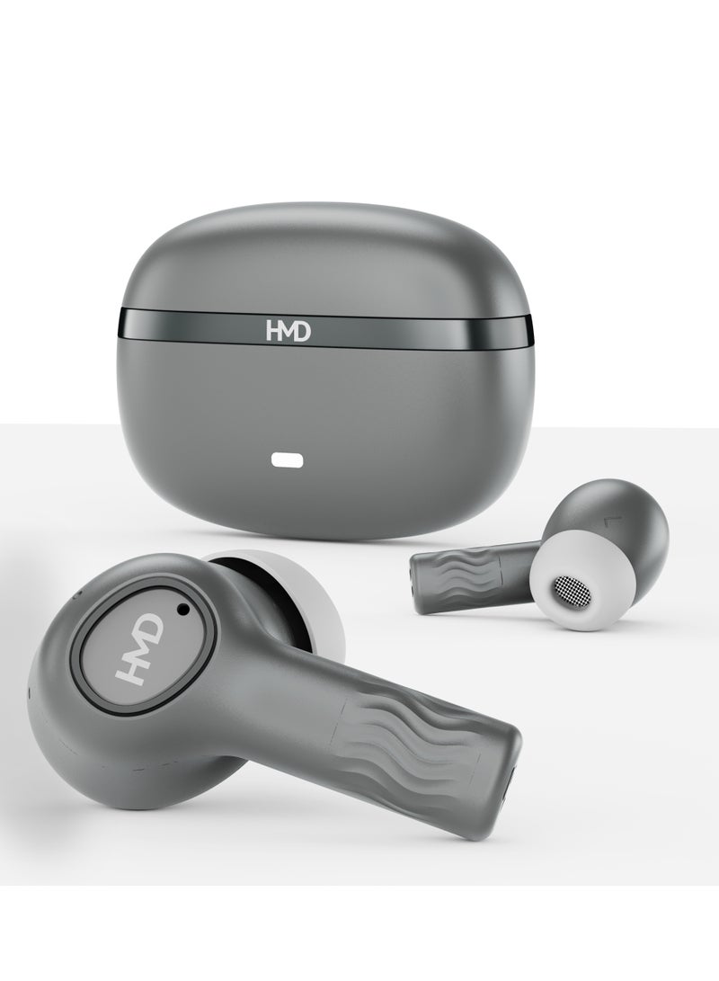 HMD DUB X50 Pro True Wireless Earbuds, Bluetooth Earphones, 10mm Drivers, Hi-Fi DSP Chip, Active Noise Cancellation, 60 Hrs Playtime, 4 Mic AI-ENC for Crystal Clear Calls, IPX4, Fast Charging Silver - Image 2
