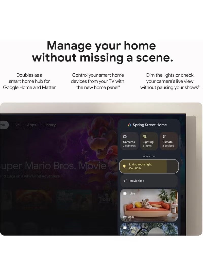 Google TV Streamer 4K - Fast Streaming Entertainment on Your TV with Voice Search Remote - Watch Movies, Shows, Live TV, and Netflix in 4K HDR - Smart Home Control - 32 GB of Storage - Hazel - Image 2