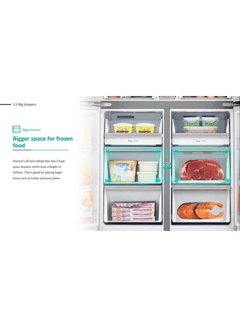 هايسنس ثلاجة هايسنس 583 لتر 20.5 قدم مكعب، تقنية العاكس، بدون تجميد كلي، تبريد معدني، منطقة ثلاثية - Image 5