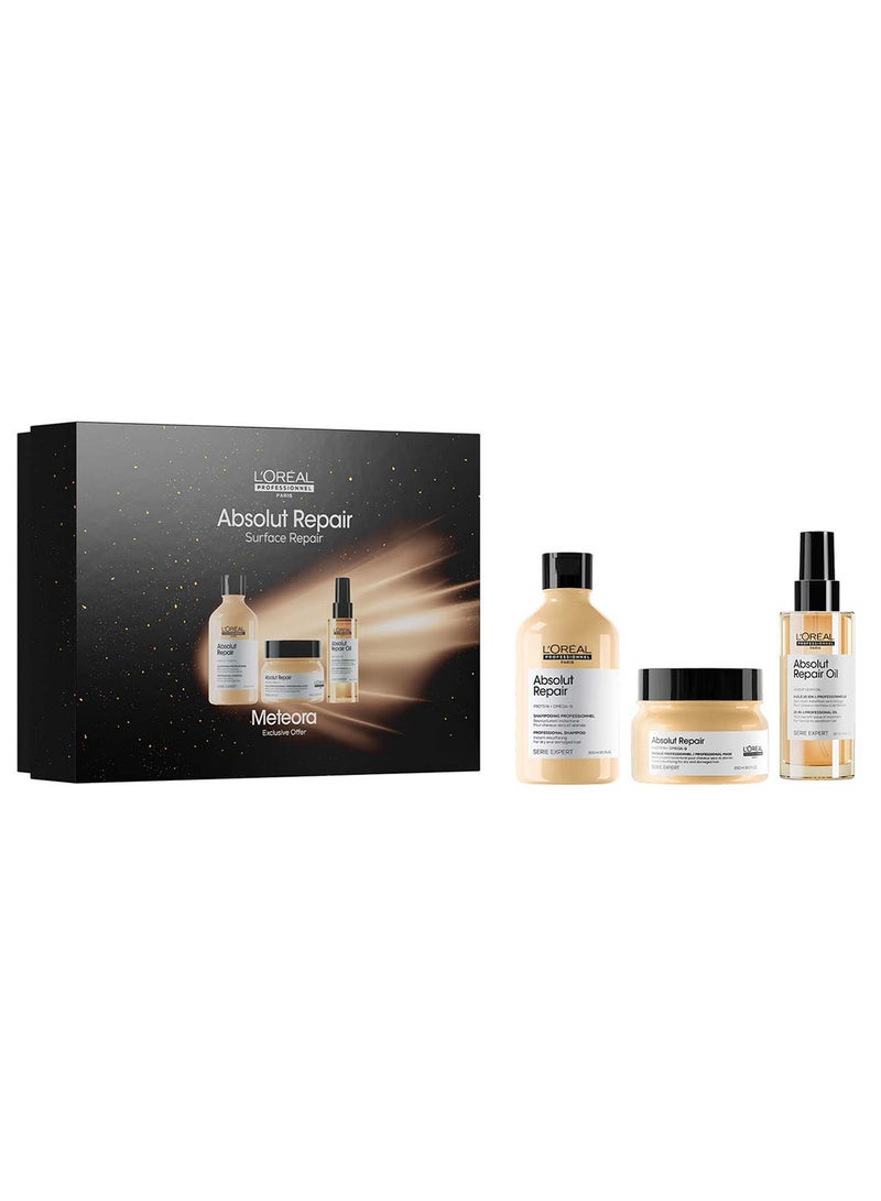لوريال بروفيسيونال Absolut Repair End of Year Trio Set 2025 - Shampoo + Mask + Oil 300+200+90ml - Image 1