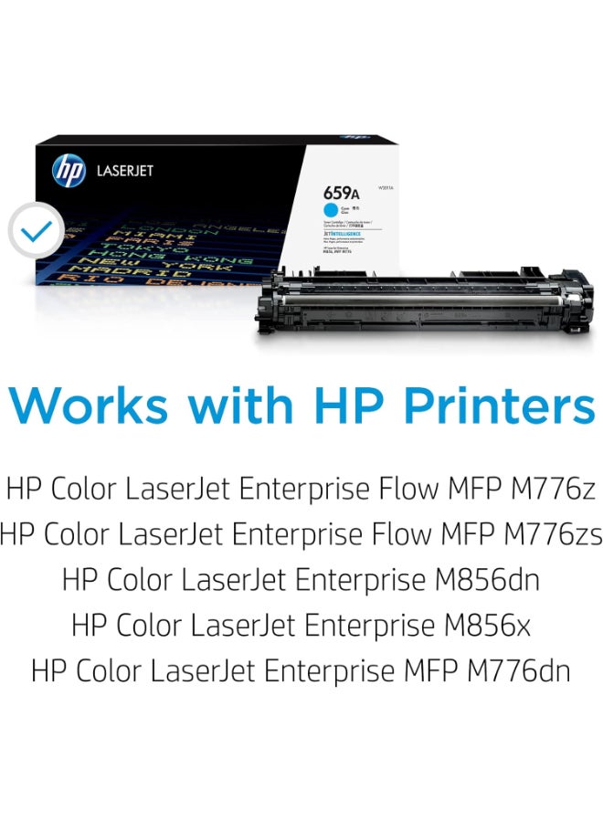 HP W2011A 659A Original LaserJet Toner Cartridge, Cyan, Single Pack Cyan - Image 2