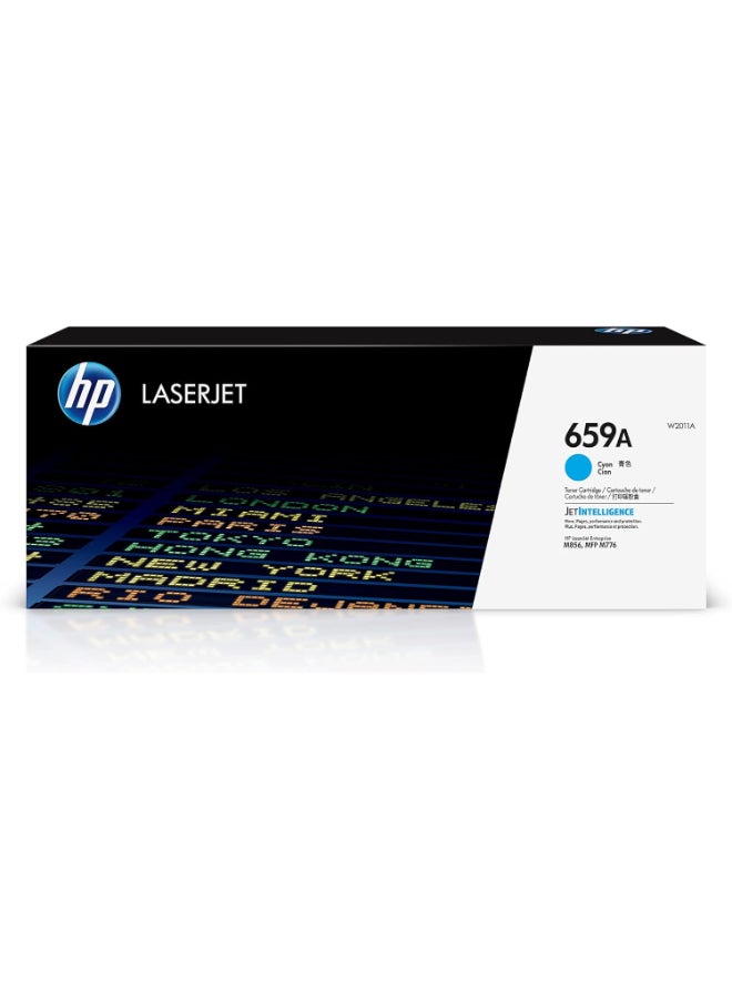 HP W2011A 659A Original LaserJet Toner Cartridge, Cyan, Single Pack Cyan - Image 1