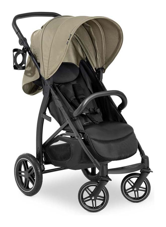 هوك عربة الأطفال رابد 4D – زيتوني – من الولادة حتى 25 كجم - 4 سنوات – عربة دفع لجميع التضاريس مع نظام تعليق، مقبض قابل للتعديل في الارتفاع وسلة XL - Image 1