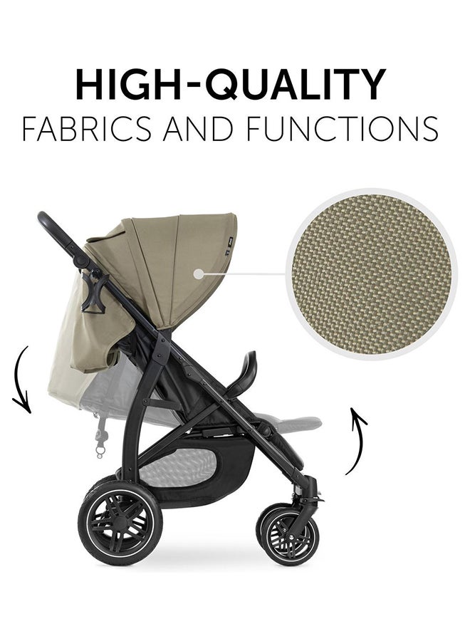 هوك عربة الأطفال رابد 4D – زيتوني – من الولادة حتى 25 كجم - 4 سنوات – عربة دفع لجميع التضاريس مع نظام تعليق، مقبض قابل للتعديل في الارتفاع وسلة XL - Image 4