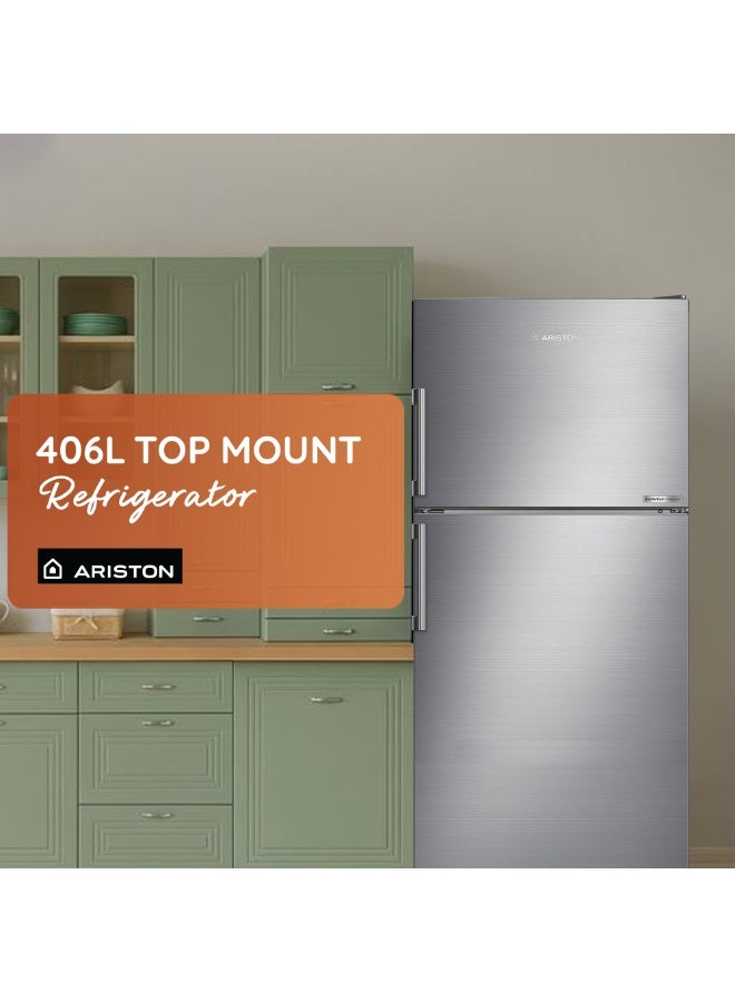 Ariston Double Door Refrigerator, 530L Gross/406L Net, No Frost, Inverter Compressor, Dual Fan Cooling, Reversible Door, LED Light, 10-Year Compressor Warranty, Made in Turkey – ART70F1452XME 160 W ART70F1452XME Inox - Image 2