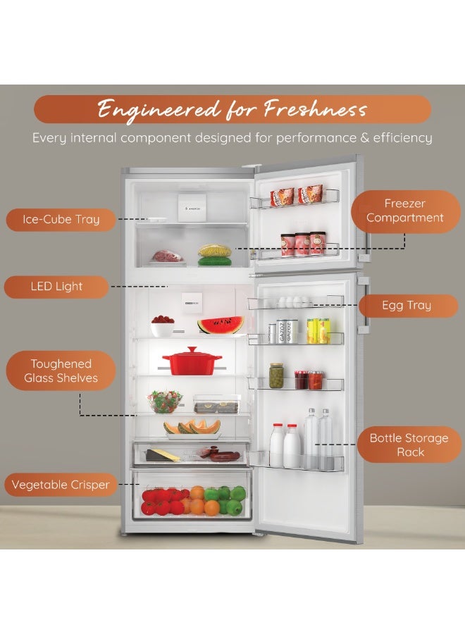 Ariston Double Door Refrigerator, 530L Gross/406L Net, No Frost, Inverter Compressor, Dual Fan Cooling, Reversible Door, LED Light, 10-Year Compressor Warranty, Made in Turkey – ART70F1452XME 160 W ART70F1452XME Inox - Image 4