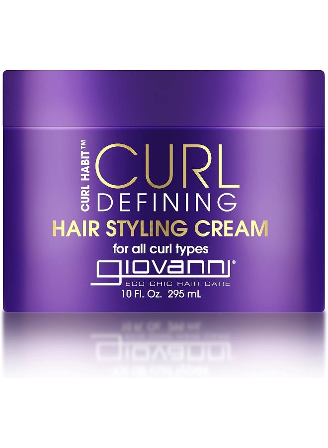 GIOVANNI Curl Habit Defining Hair Styling Cream (295ML10 oz,) Enhances Curls, Tames Frizz & Flyaways, Silicone Free purple 295ml - Image 1