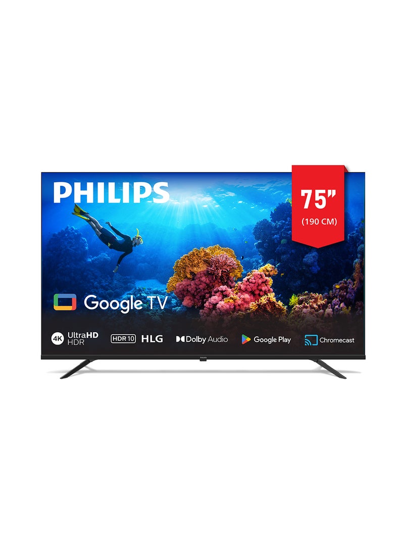 Philips 75 Inch 4k Uhd Google TV With Dolby Vision & Other Premium Features 75PUT7390/56 black - Image 1