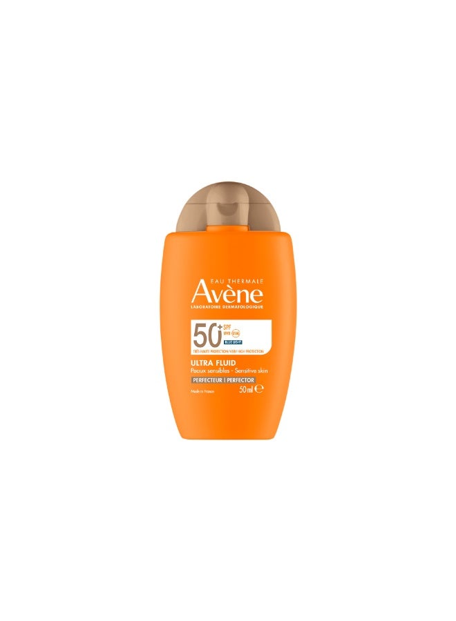 Avene Ultra Fluid Tinted SPF 50+ Face Sun Cream  – Unifying Glow for Sensitive Skin, TriAsorB™ HEV Blue Light Filter, Anti-Pollution & Invisible Finish for Radiant Protection beige 50ml - Image 4