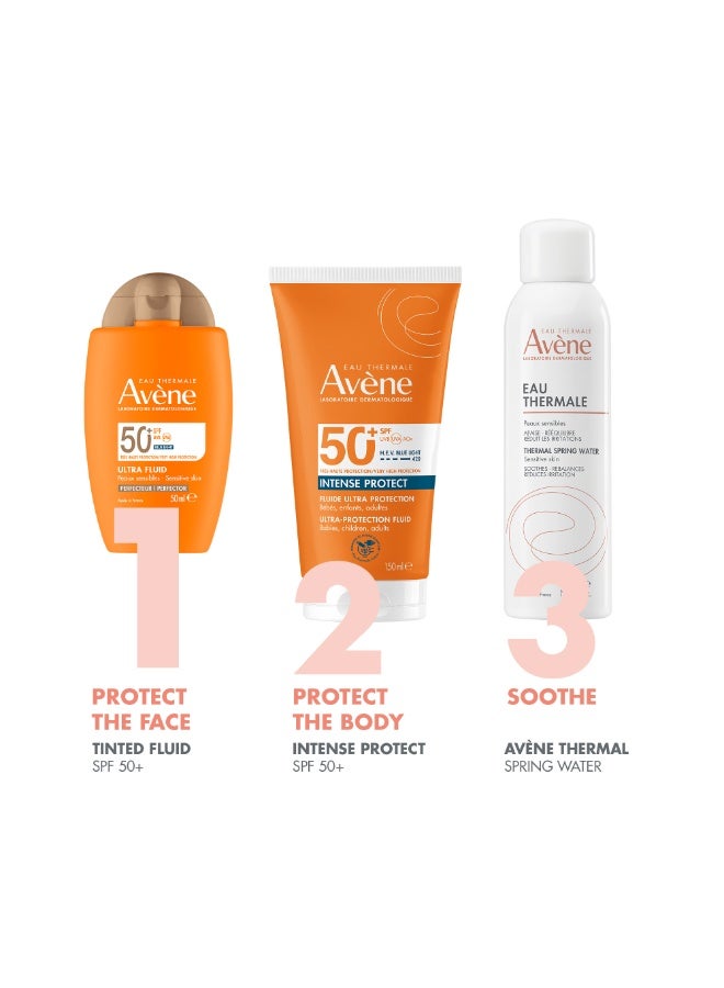 Avene Ultra Fluid Tinted SPF 50+ Face Sun Cream  – Unifying Glow for Sensitive Skin, TriAsorB™ HEV Blue Light Filter, Anti-Pollution & Invisible Finish for Radiant Protection beige 50ml - Image 3