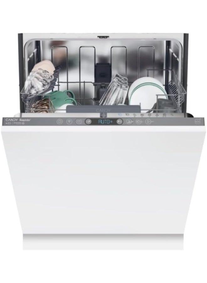 CANDY Full-Integrated Built-in Dishwasher | 14 Place Settings | 8 Programs Mode | Anthracite | Advanced remote control and Wi-Fi + BLUETOOTH Supportable | WxDxH(mm): 597x555x818 |Model : CI4E7FOA-19 10 kg 1000 W CI4E7FOA-19 Anthracite - Image 1