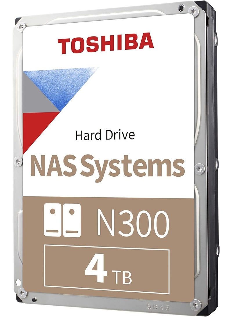 Toshiba 4TB N300 NAS Hard Drive – 3.5" SATA 6Gb/s, 7200 RPM, 128MB Cache, RV Sensor, 24/7 High-Performance Storage for NAS, RAID-Ready, Multi-User, Desktop & Small Business | HDWG740EZSTC 4 TB - Image 1