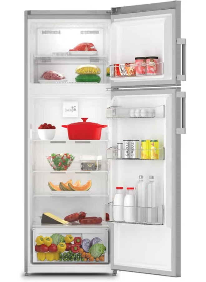 Ariston Double Door Refrigerator, 314LGross/241L Net, No Frost, Inverter Compressor, Dual Fan Cooling, Reversible Door, LED Light, 10-Year Compressor Warranty, Made in Turkey – ART60F1351XME 220 W ART60F1351XME Inox - Image 3
