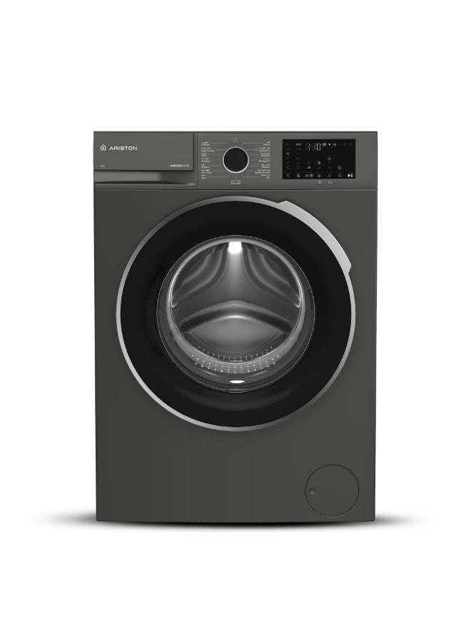 Ariston 8KG Front Load Washing Machine 1200RPM with Steam Therapy, ProSmart Inverter Motor, Add Garment, Mini 14 Quick Wash, Made in Turkey, Gray– ARWF08122SMME 8 kg ARWF08122SMME Grey - Image 1