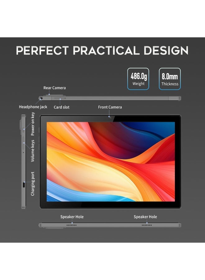 G-Tab T12 10.1 Inch Tablet with 10GB RAM + 128GB ROM 4G LTE Android 15 IPS Display with Stylus Support TDRA-Grey - Image 2