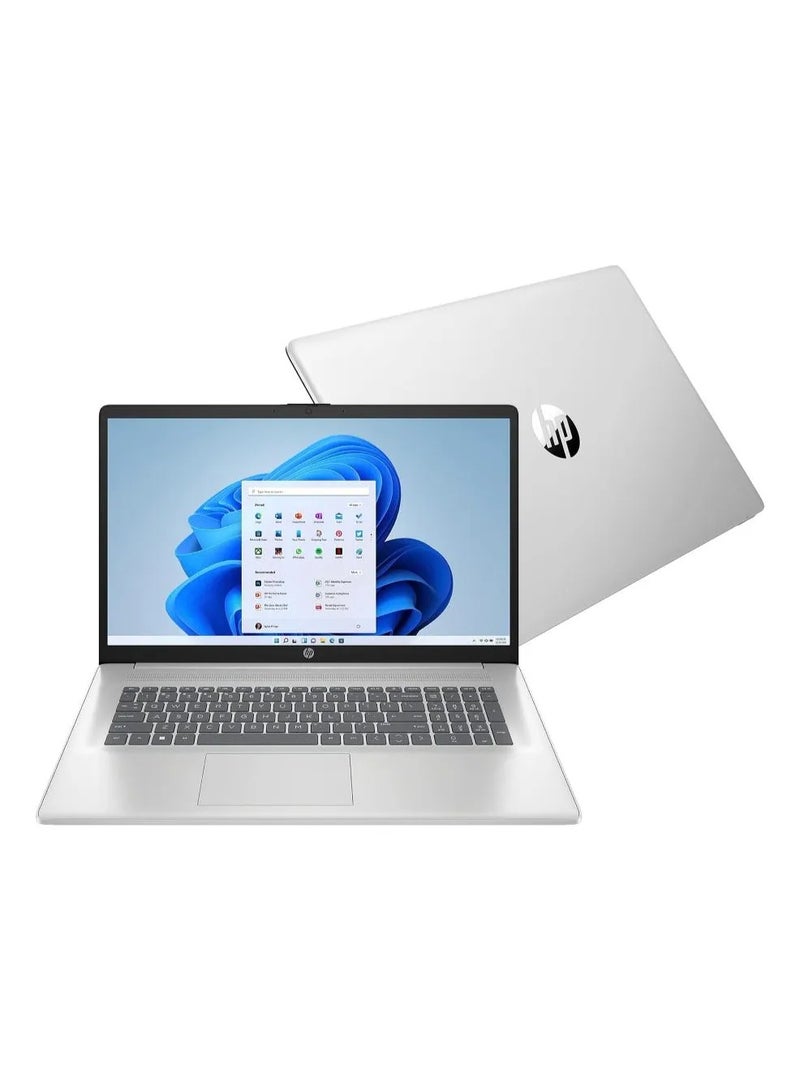 HP 17-cp2025dx Laptop With 17.3-Inch FHD Display, AMD Ryzen 5 7520U Processor/8GB RAM/512GB SSD/Windows 11 Home English Natural Silver - Image 2