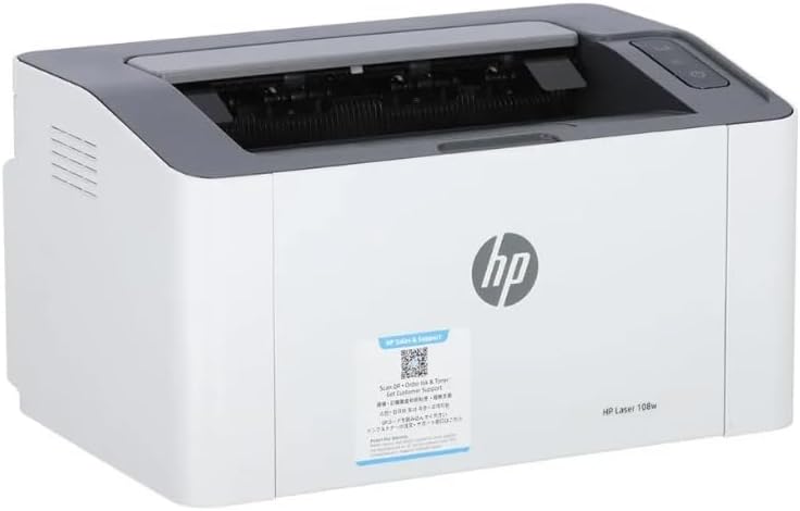 HP 108W Laser Printer, Monochrome, USB/WiFi Connectivity, Laser Technology, Manual Duplex, 20 ppm Black Print Speed, 1200x1200 dpi White,/Grey - Image 2