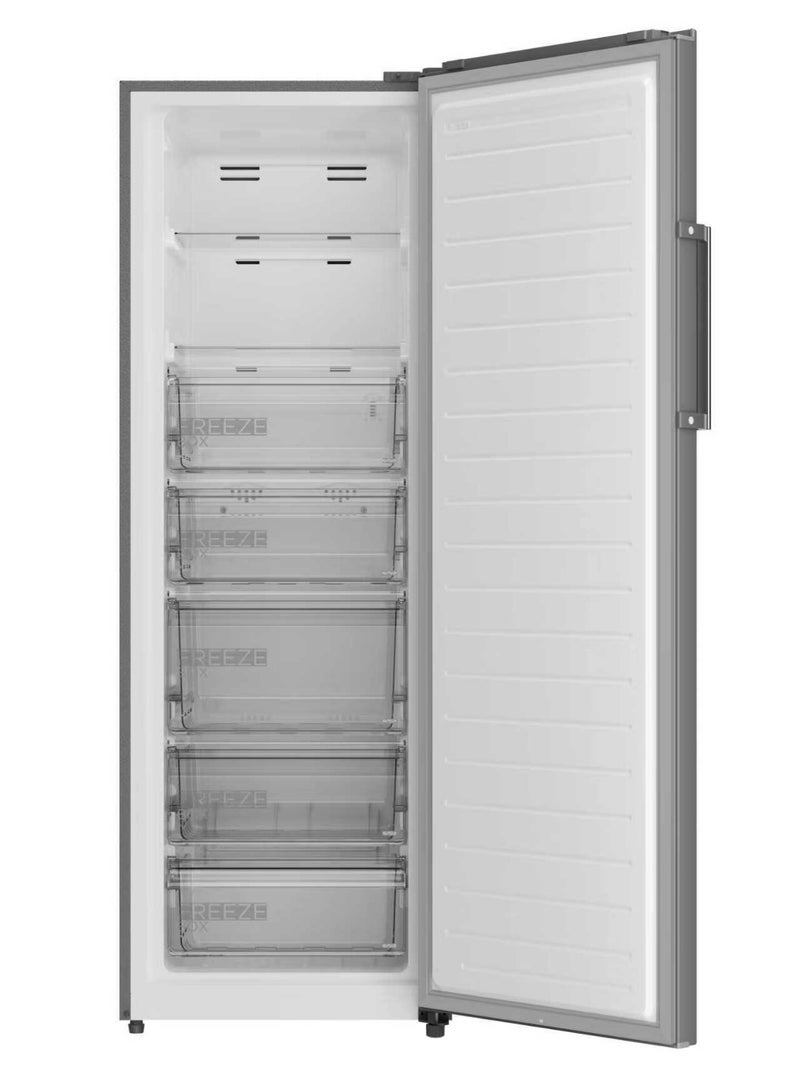 Midea Up Right Deep Freezer – No Frost - 238 Liter – 7 Drawers- Quattro Inverter – Digital Screen - Bru Steel - MDRU333FEN46 238 L 100 W MDRU333FEN46 Bru Steel - Image 2