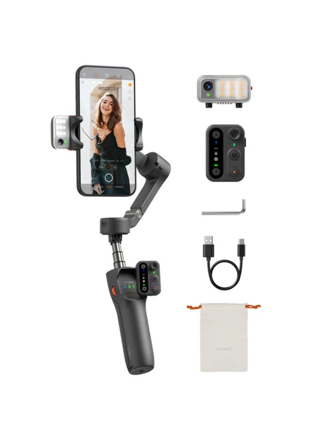 هوهم iSteady V3 Smartphone Stabilizer - 3-Axis Gimbal Stabilizer, Magnetic AI Tracker, Removable Controller, Extended Rod and Built-in Tripod Foldable for Live Streaming, Vlog - Image 1