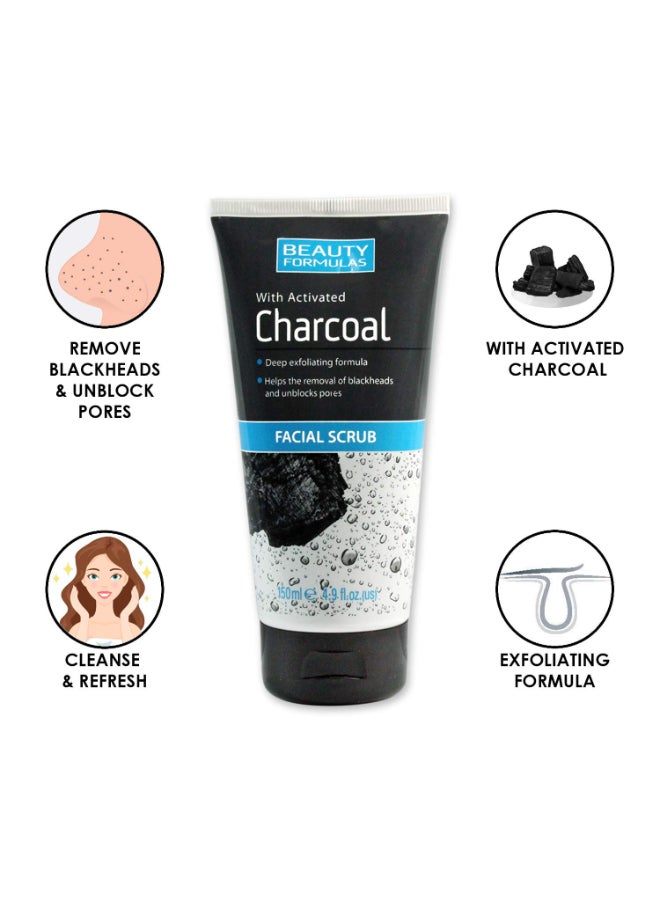 بيوتي فورميلاز Charcoal Facial Scrub | Deep Exfoliating, Removes Blackheads & Unblock Pores (Pack of 2 x 150ml Each) multicolour 300ml - Image 2