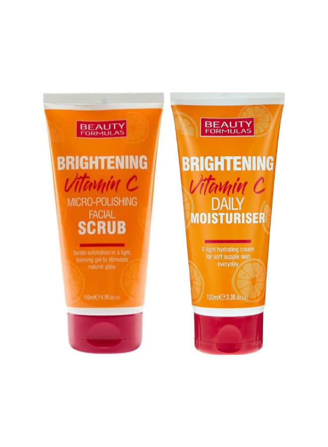 Brightening Vitamin C Facial Scrub 150ml + Brightening Vitamin C Moisturiser 100ml (Combo Pack) multicolour 350ml
