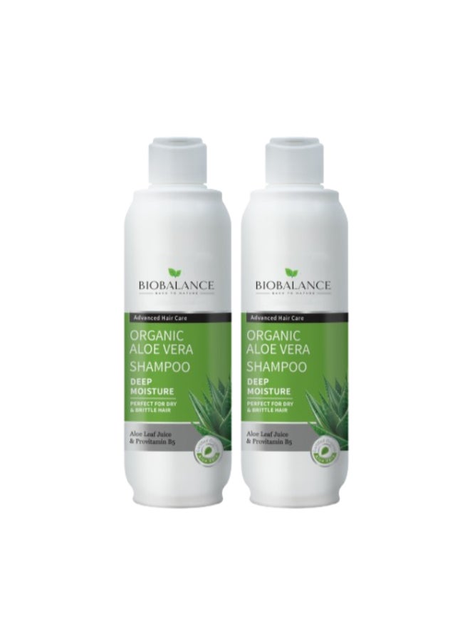 Bio Balance Aloe Vera Shampoo  – Deep Hydration, Repair & Scalp Care for Dry, Damaged Hair (Combo Pack x 330ml Each) multicolour 660ml - Image 1
