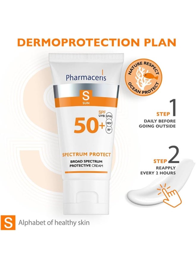 فارماسيريس واقي شمس واسع الطيف SPF 50+ UVB/UVA | مقاوم للماء، مضاد للحساسية وخالي من العطور، (عبوة من 2 × 50 مل لكل منهما) - Image 3