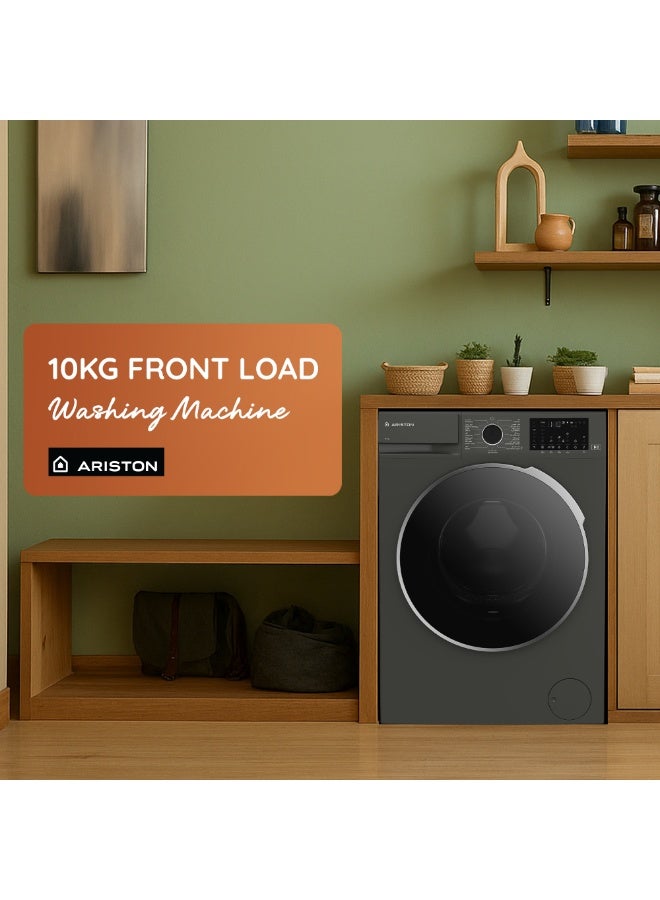 Ariston 10KG Front Load Washing Machine 1400RPM with Steam Therapy, ProSmart Inverter Motor, WiFi HomeWhiz App, Add Garment, Mini 14 Quick Wash, Made in Turkey, Manhattan Gray– ARWF10143DMME 10 kg ARWF10143DMME Grey - Image 2