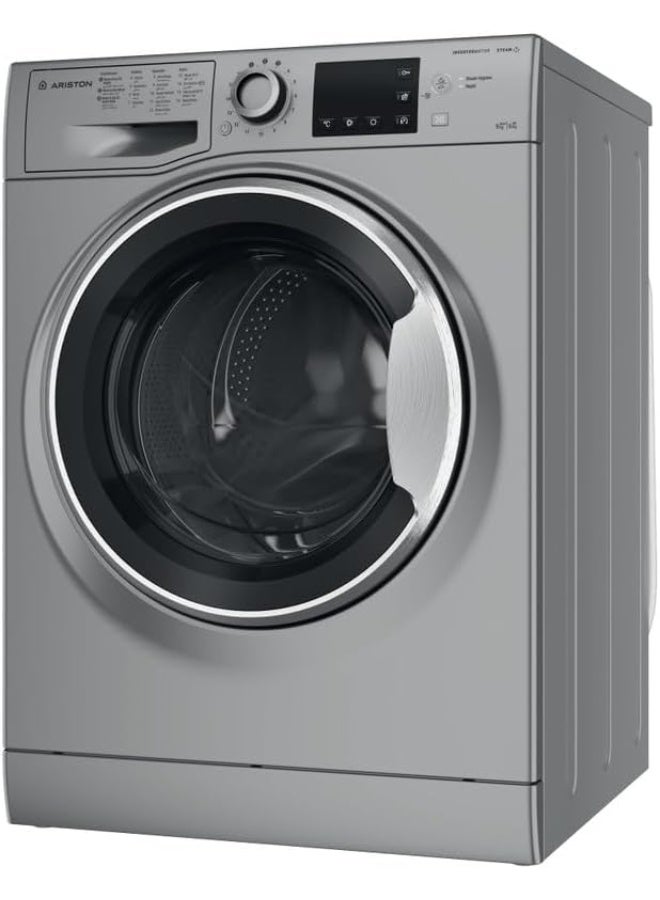 Ariston 8KG Washer, 5KG Dryer, 1400 RPM With Inverter Motor, Fully Automatic Front Load, 15 Cycles, LCD Display, Steam Hygiene, Cold Wash, Made in Turkey, Grey - ARWD085142DMME 8 kg ARWD085142DMME Grey - Image 3