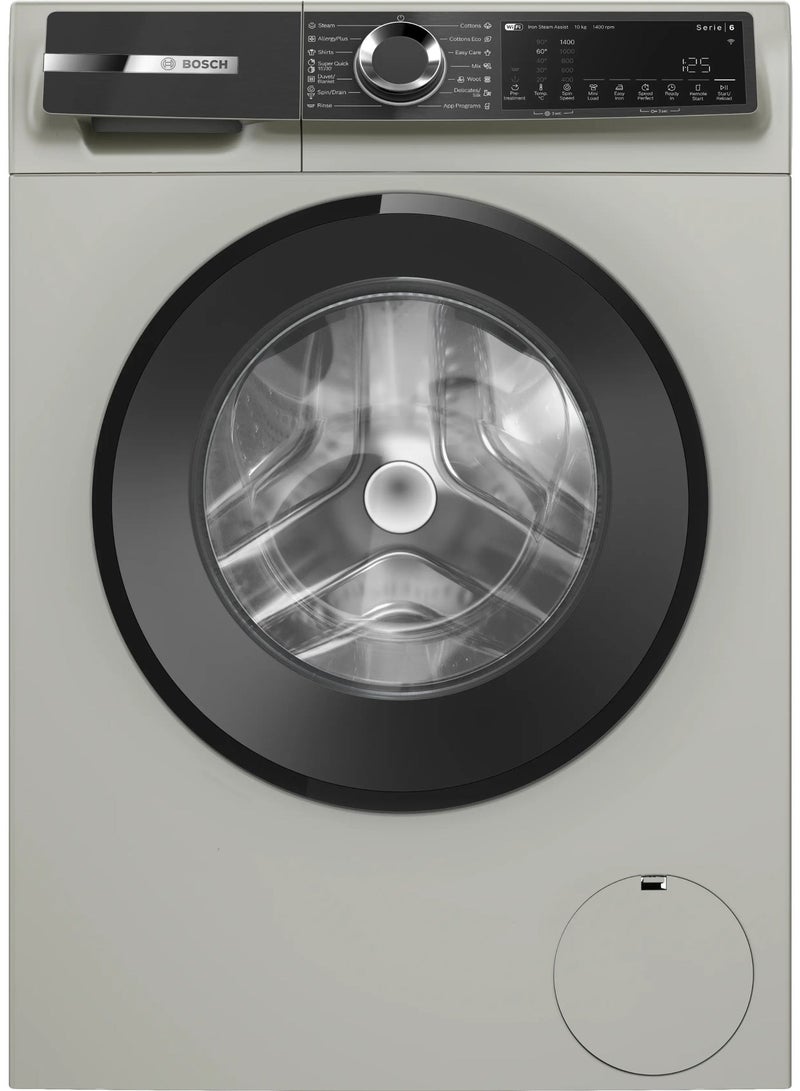 بوش Series 6 washing machine, frontloader fullsize 10 kg , Silver inox WGK254ZXEG WGK254ZXEG Graphite - Image 1