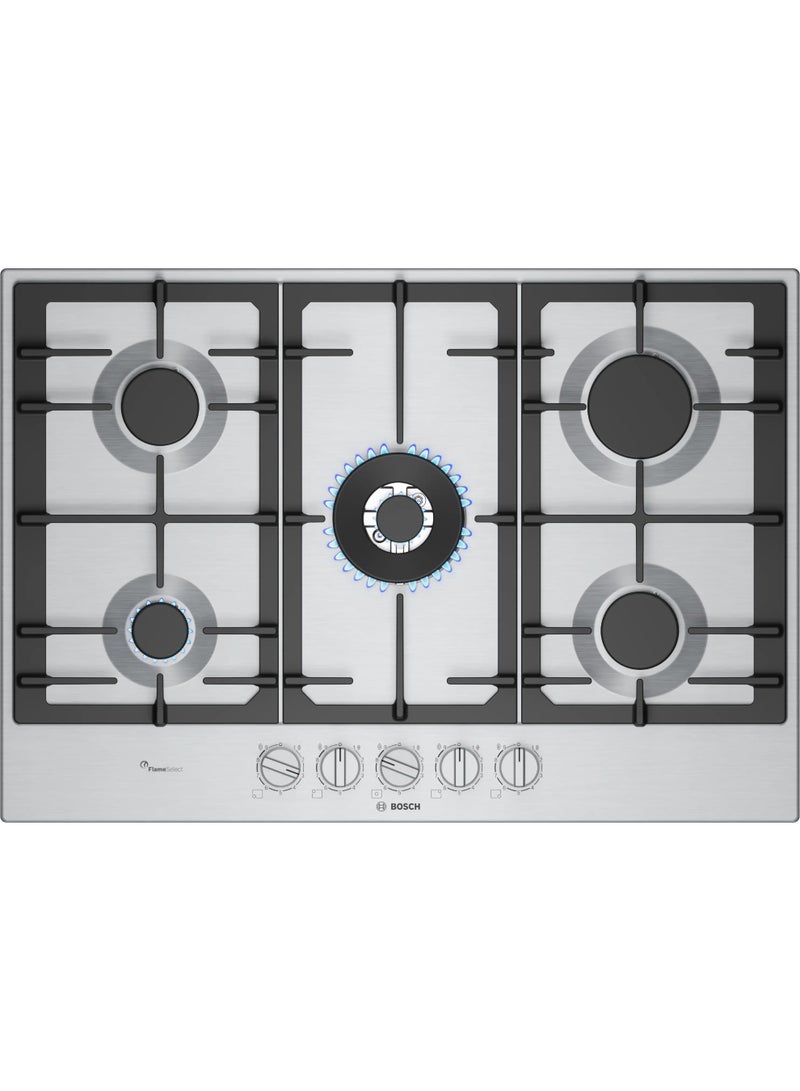 BOSCH Series 6 Gas hob 75 cm Stainless steel PCQ7A5I90 PCQ7A5I90 Stainless steel - Image 1