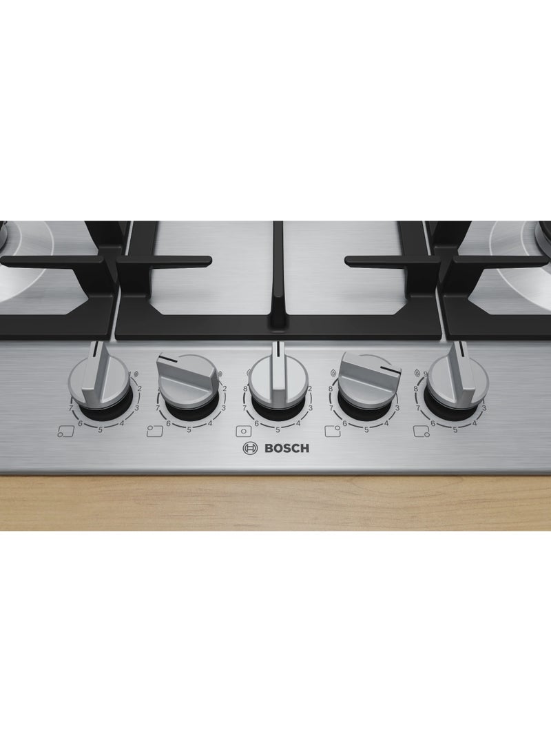 BOSCH Series 6 Gas hob 75 cm Stainless steel PCQ7A5I90 PCQ7A5I90 Stainless steel - Image 2