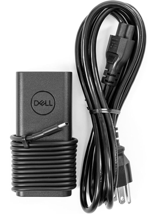 ديل Laptop Charger 65W Watt USB Type C AC Power Adapter LA65NM190/HA65NM190/DA65NM190 Include Power Cord for Dell XPS 12 9250, XPS 13 9350 Compatible with XPS Series and Latitude 5000 Series black - Image 1