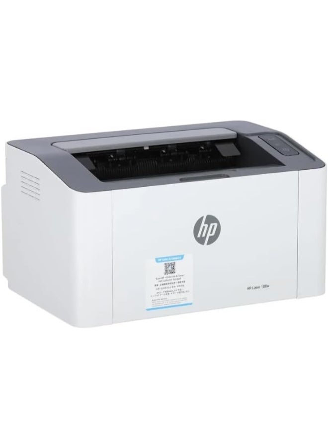 HP 108W Laser Printer, Monochrome, USB/WiFi Connectivity, Laser Technology, Manual Duplex, 20 ppm Black Print Speed, 1200x1200 dpi White,Grey - Image 2