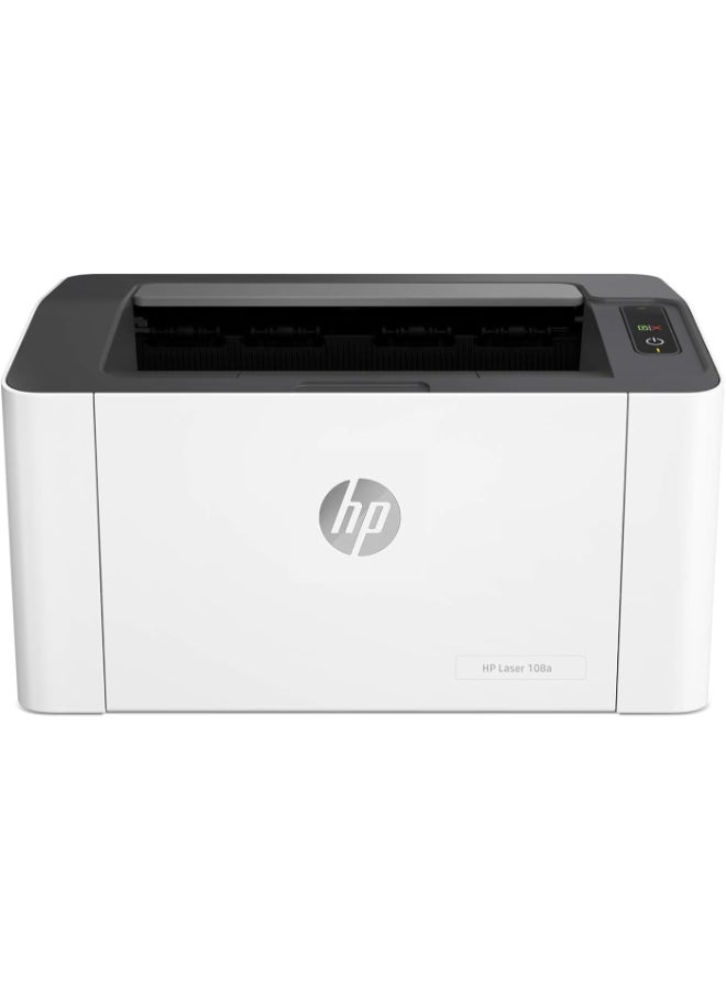 HP 108a, 4ZB79A, A4 Black and White Laser Printer, USB Connectivity, Laser Technology, Compact Design for Home, 21 ppm Print Speed White,Grey - Image 1