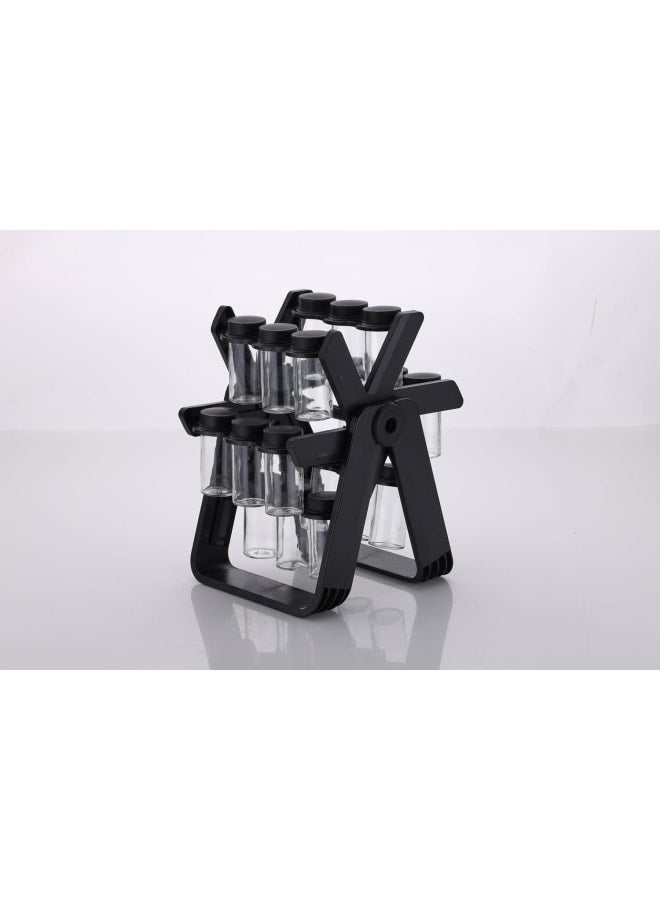 نيو فلام Neoflam Ferris Wheel 18 Jar Glass Spice Rack multicolour - Image 1