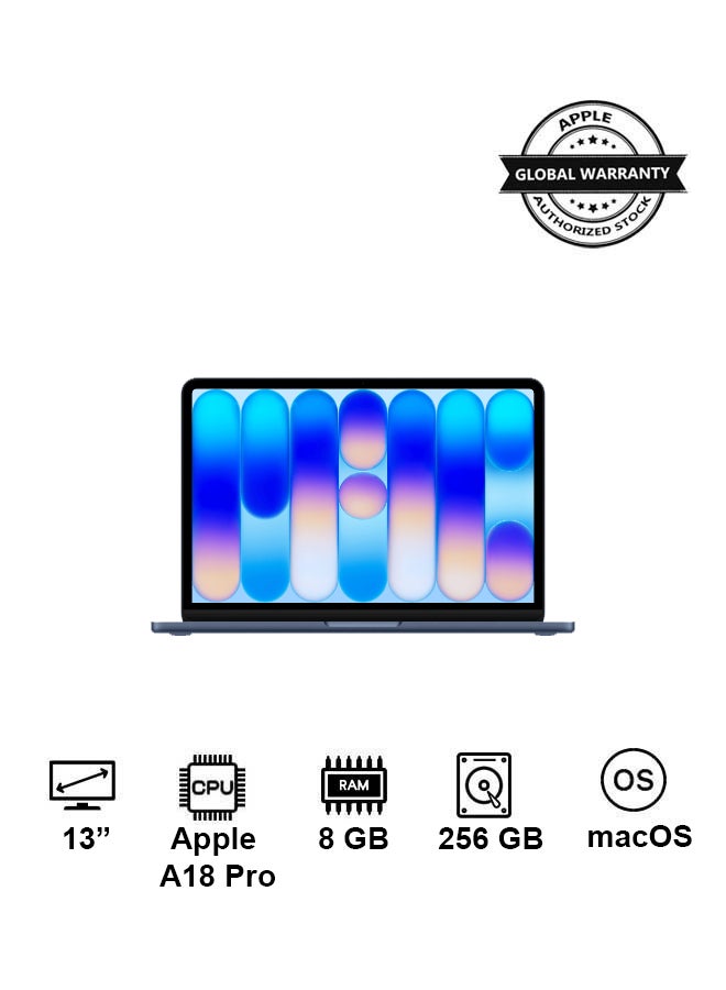 ابل  MacBook Neo | 13-Inch Display | A18 Pro, 6-core CPU, 5-core GPU, 16-core Neural Engine Processor | 8GB RAM | 256GB SSD| English And Arabic Keyboard | Indigo - Image 1