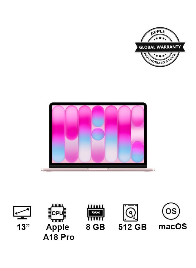 Apple MacBook Neo | 13-Inch Display | A18 Pro, 6-core CPU, 5-core GPU, 16-core Neural Engine Processor | 8GB RAM | 512GB SSD| English Keyboard || Blush - Image 1