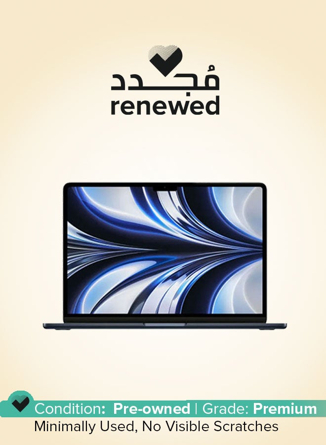 Apple Renewed - MacBook Air MC7X4 13.6-Inch M2 Chip 8-Core CPU - GPU 16GB RAM 256GB SSD Middle East Version Midnight - Image 1
