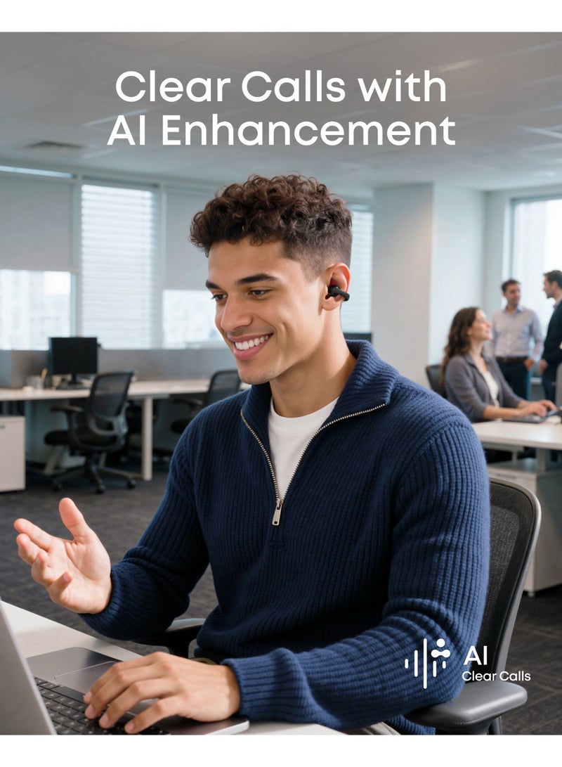 C50i by Anker, Open-Ear Headphones, Clip-On Earbuds, Ultra-Comfort, FlexiClip Design, 12mm Drivers for Powerful Bass, AI Clear Calls, 28H Playtime, Secure Fit, Hi-Res, IP55, Bluetooth 6.0 Black - view 4