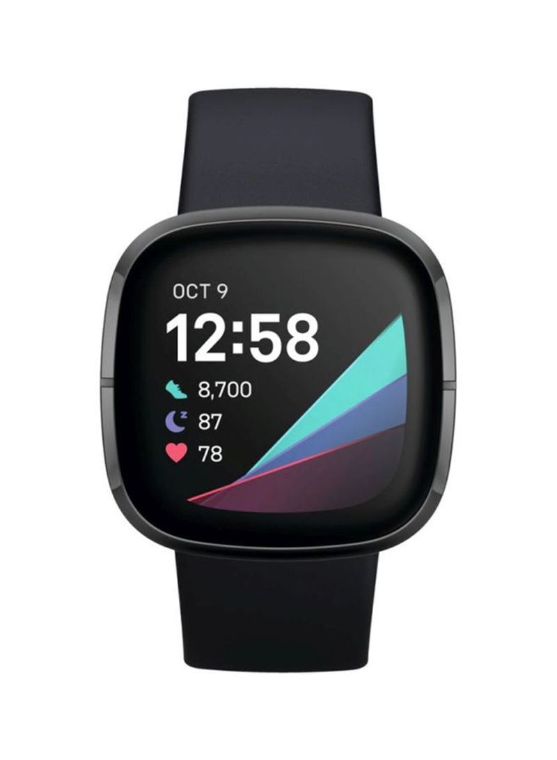 Fitbit Renewed - Sense, Advanced Smartwatch Carbon/Graphite Stainless Steel - Image 2