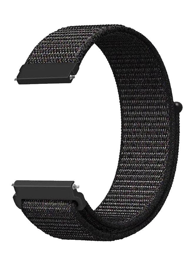 مارجون 20mm Nylon Watch Band For Galaxy Watch 7 , 6 , 6 Classic , 5 , 5 Pro , 4 , 4 Classic , Active , Active 2 ,Watch 3 (Only 41mm) , FE , with Hook and Loop Fastener Black - Image 1